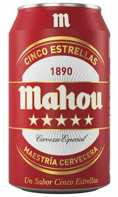 Cerveza Mahou 5 estrellas 33 cl.