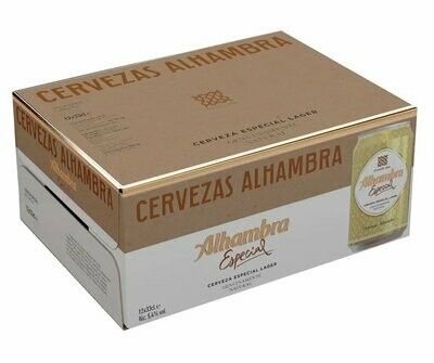 Cerveza Alhambra especial, pack 12 latas 33 cl.