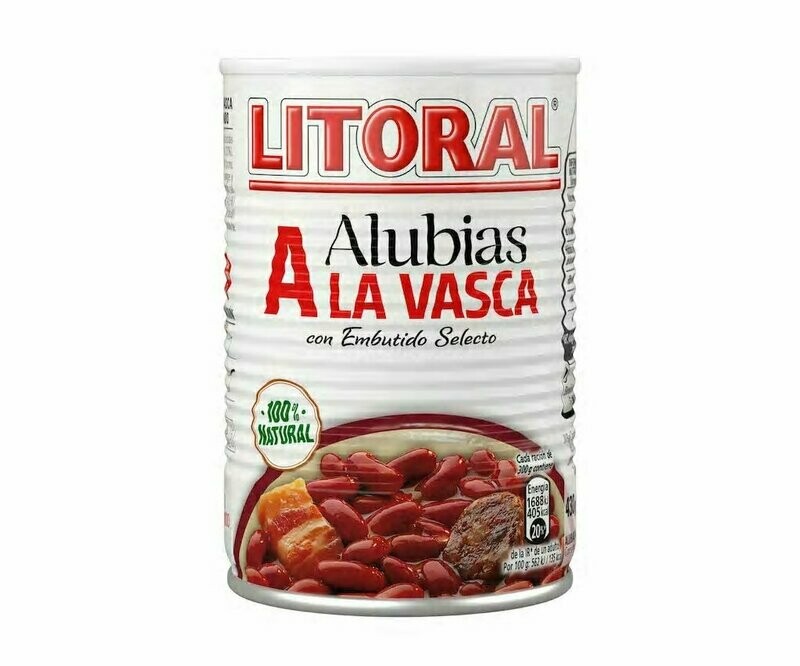 Alubias a la Vasca LITORAL lata de 430 g.