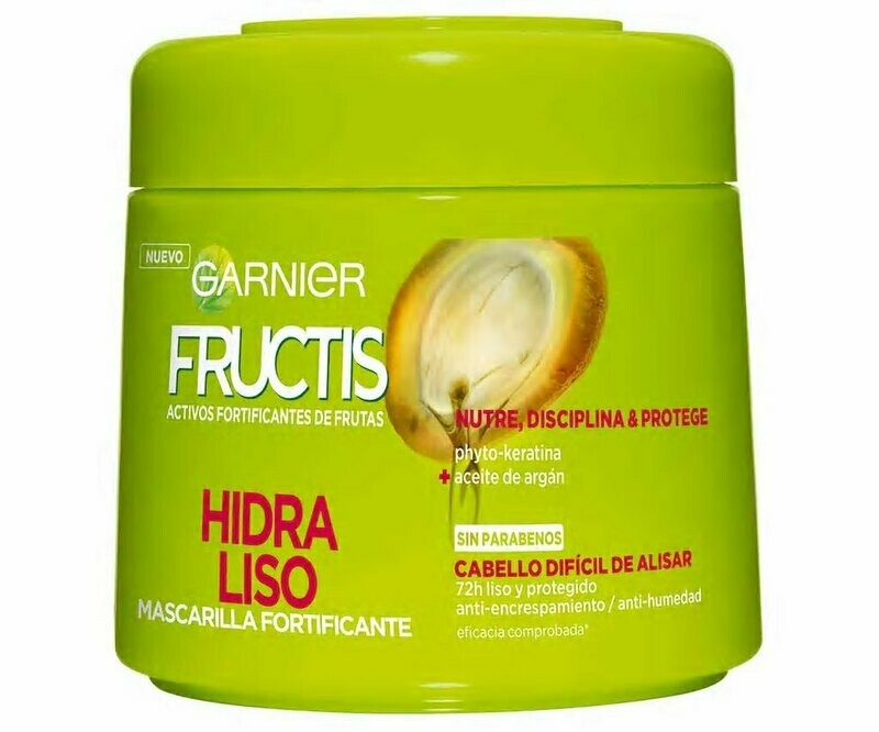 Mascarilla  para cabello rizado o encrespado FRUCTIS Hidra liso 300 ml.