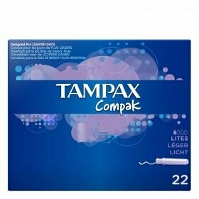 Tampones con aplicador ligeros TAMPAX COMPAK 22 uds