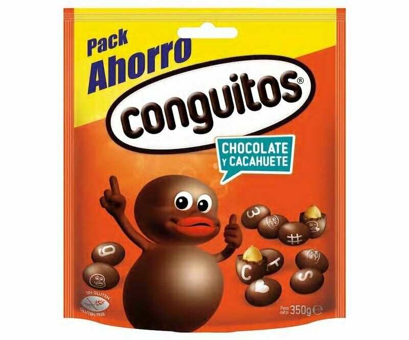 Cacahuetes recubiertos de chocolate CONGUITOS 350 g.