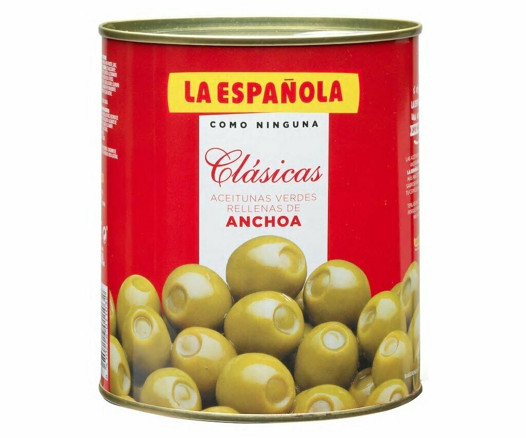 Aceitunas Rellenas de Anchoa La Española, peso neto 1460g – delicias-esp