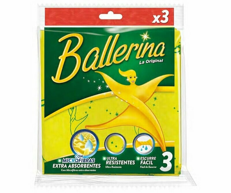 Bayeta Amarilla Sintética BALLERINA 3 uds