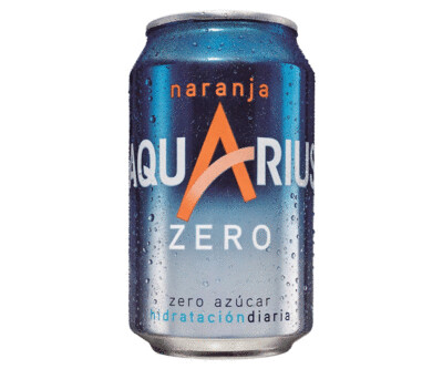 AQUARIUS Zero naranja lata de 33 cl.