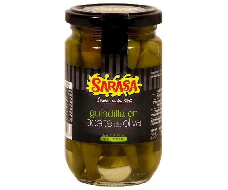 Guindillas en aceite SARASA frasco de 180 g.