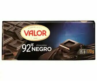 Chocolate negro 92% sin gluten VALOR 170 g.