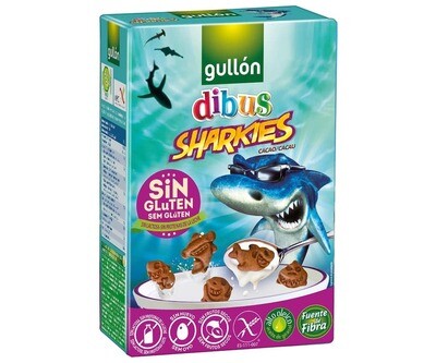 Galletas de cacao sin gluten GULLÓN Dibus Sharkies, 250 g.