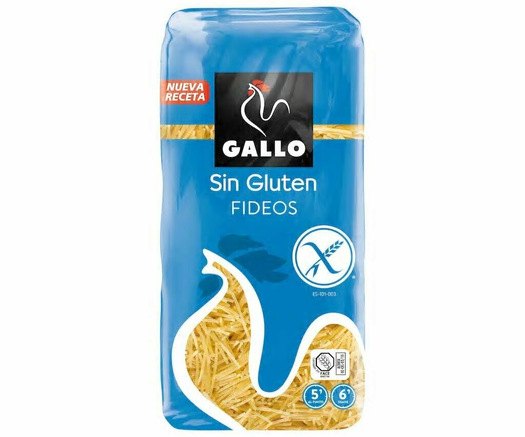 Pasta fideos sin gluten GALLO, 500 g.
