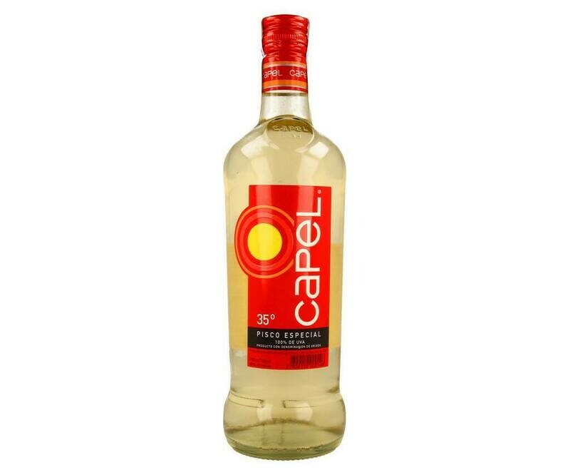 Pisco 100% uva CAPEL botella 70 cl.