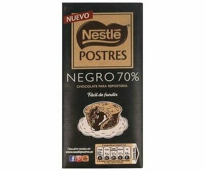 Chocolate negro 70% para resposteria NESTLÉ 170 g.
