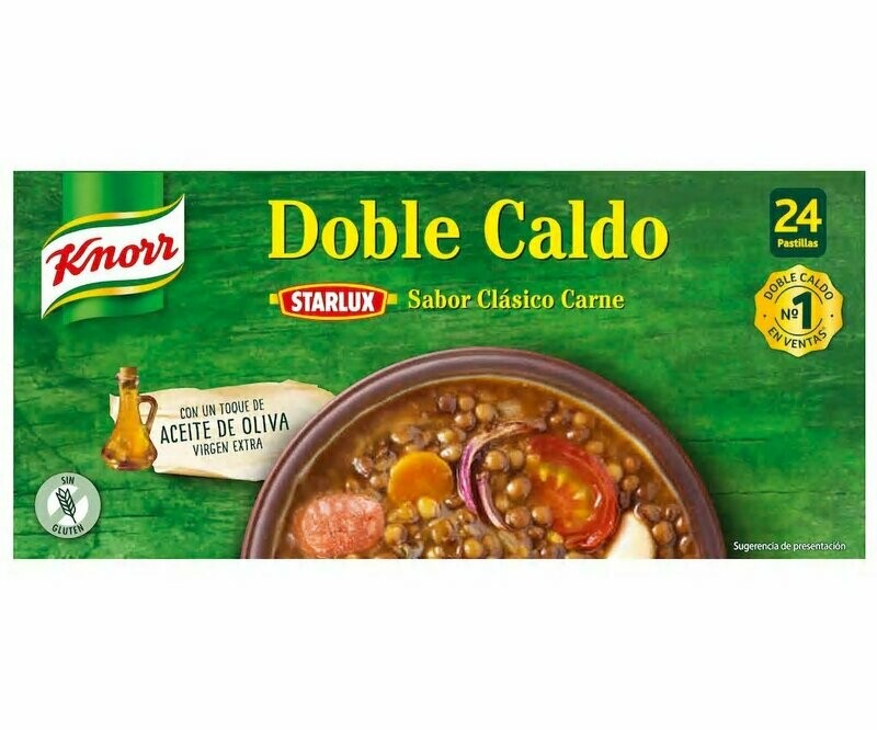 Caldo de carne doble KNORR caja de 24 pastillas 240 g.