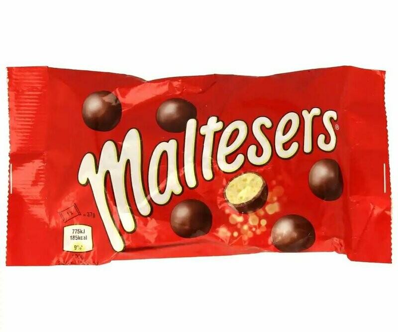 MALTESERS Bolas de chocolate con leche rellenas de leche 37 g.