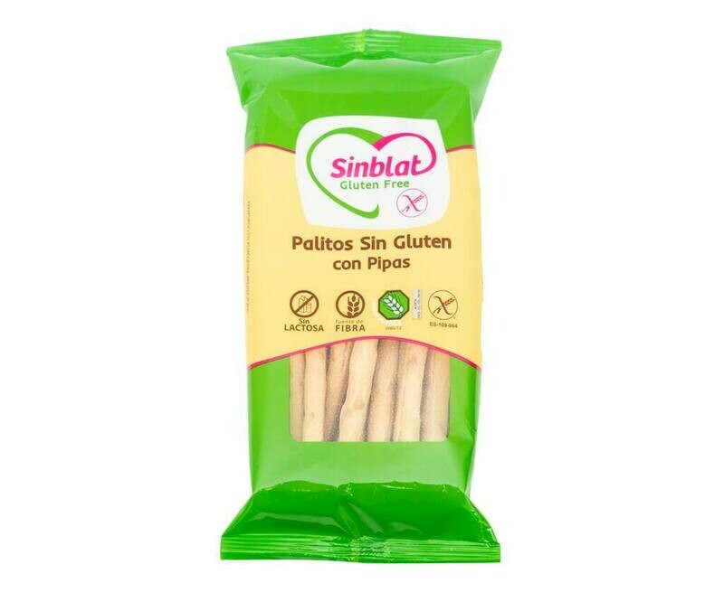 Palitos con pipas sin gluten SINBLAT, 80 g.