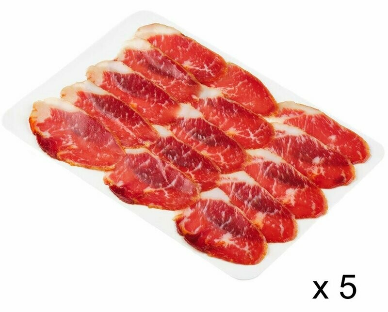Lomo en lonchas de Cebo de Campo Ibérico "50% de Raza Ibérica" sobres de 100 g. Pack de 5 un.