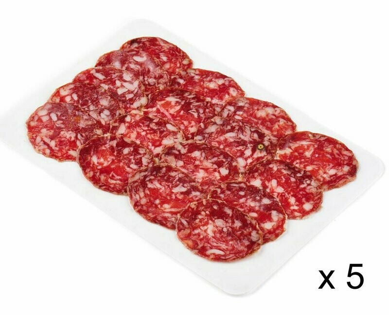 Salchichón loncheado Ibérico de Bellota, sobres de 100 g. Pack de 5 un.