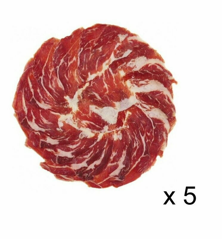 Jamón loncheado de Bellota Ibérico "50% Raza Ibérica" 100 g. Pack de 5 un.