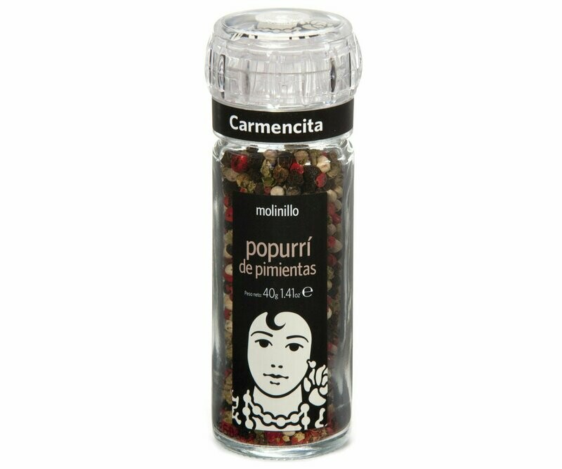 Pimienta mezcla negra, blanca, verde y rosa CARMENCITA 35 g.