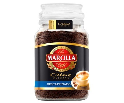 Café soluble descafeinado MARCILLA Creme Express 200 g.