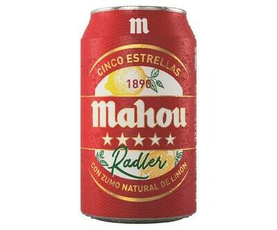 Cerveza con zumo natural de limón MAHOU RADLER lata 33 cl.