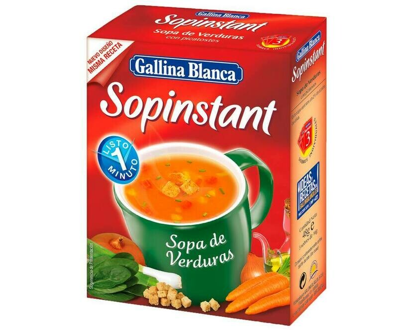 Sopa de verduras con picatostes GALLINA BLANCA 3 uds. x 16 g.
