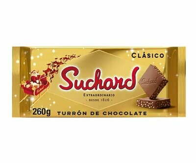 Turrón clásico de chocolate crujiente SUCHARD 260 g.