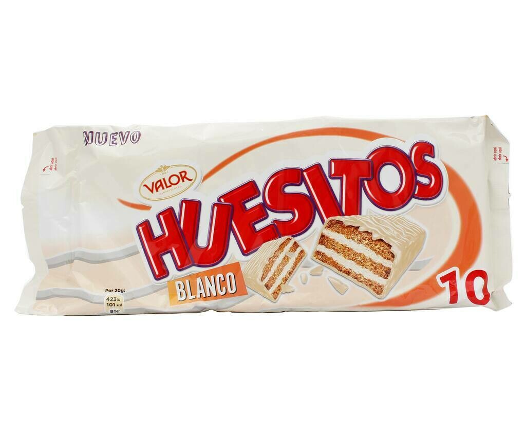 Barritas de chocolate blanco, HUESITOS 10 uds. 20 g.