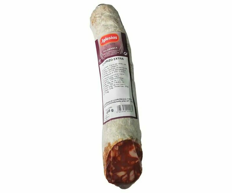 Chorizo de calidad extra IGLESIAS pieza de 450 g aprox.