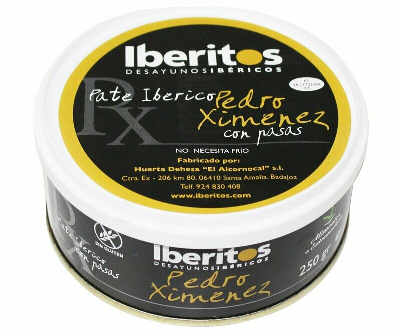 Pate ibérico Pedro Ximenez con pasas IBERITOS 250 g.