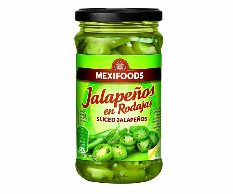 Jalapeños en rodajas MEXIFOODS 225 g.