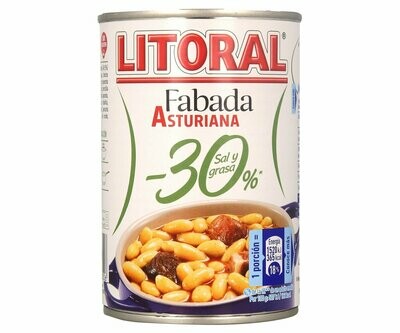 Fabada Asturiana -30% sal y grasas LITORAL 435 g.