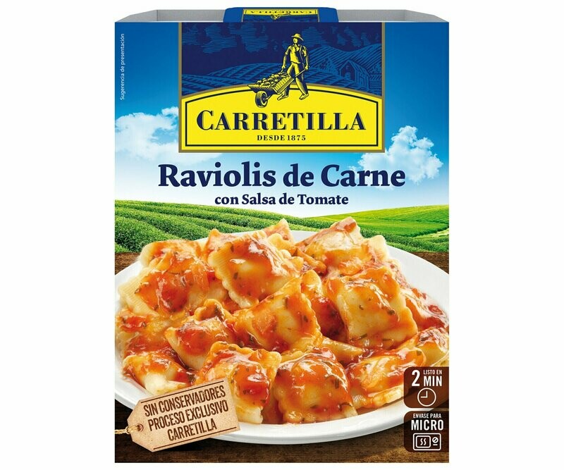 Raviolis de carne CARRETILLA 350 g.