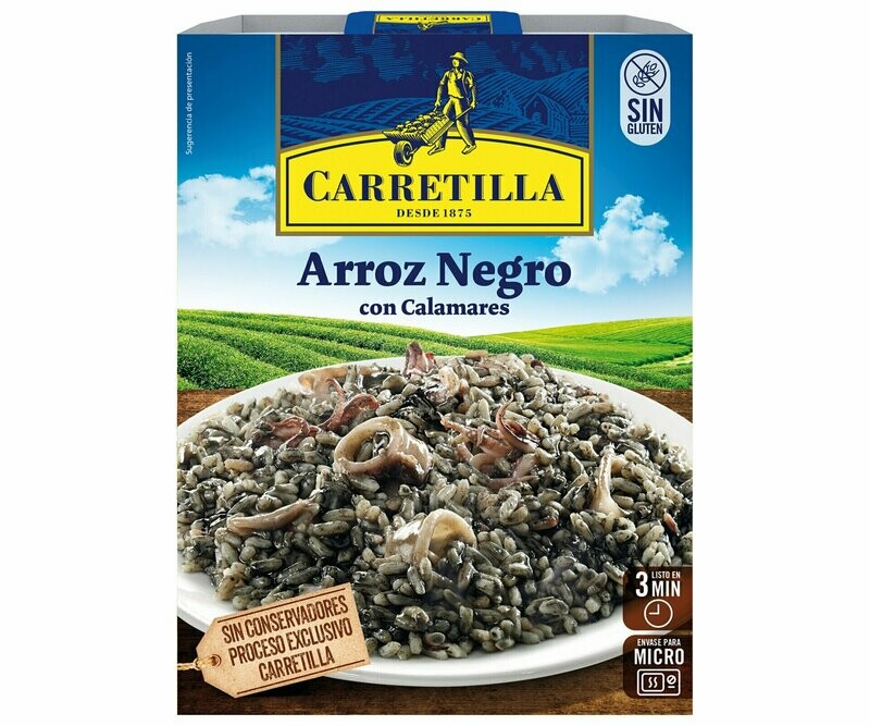 Arroz negro con calamares CARRETILLA 300 g.