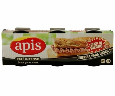 Paté de hígado de cerdo de sabor intenso APIS pack de 3 latas de 80 g.