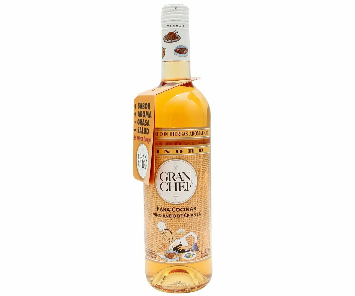 Vino blanco especial para cocinar GRAN CHEF botella de 75 cl.