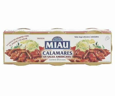 Calamares en salsa americana MIAU 3 x 51 g.
