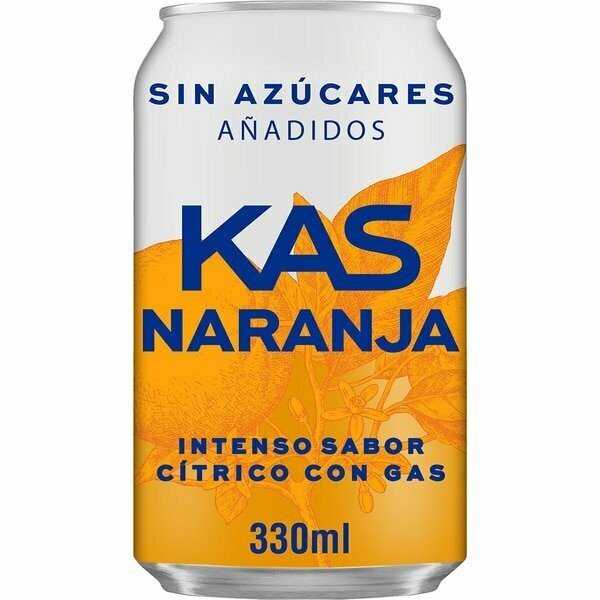 Refresco de naranja zero KAS ZERO lata de 33 cl.