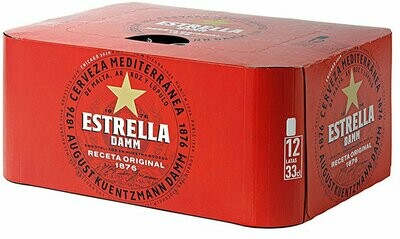 Cerveza Estrella Damm Pack 12 latas de 33 cl.