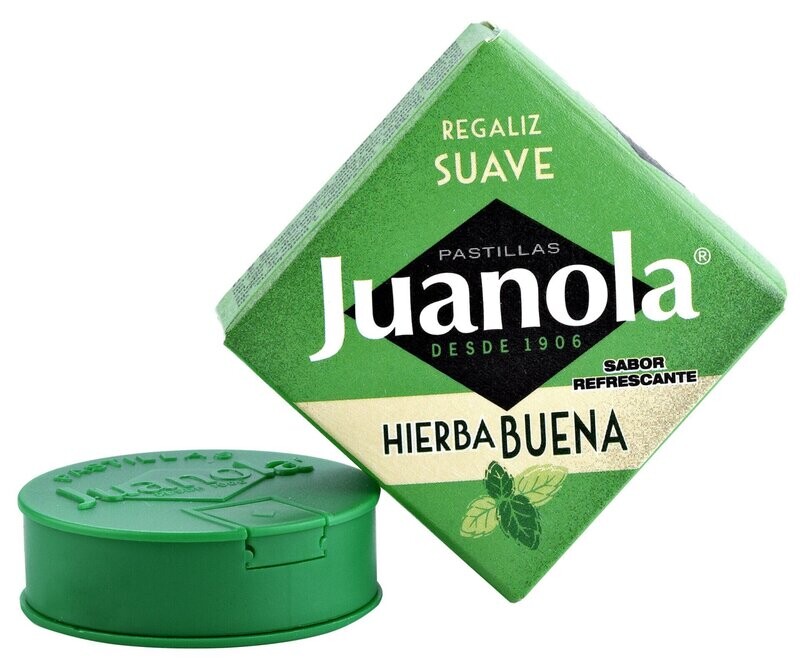 Pastillas de regaliz con sabor a hierbabuena, JUANOLA 5 g.