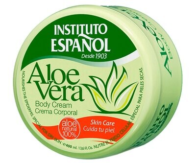 Crema corporal hidratante con aloe vera 100% natural, INSTITUTO ESPAÑOL 400 ml.