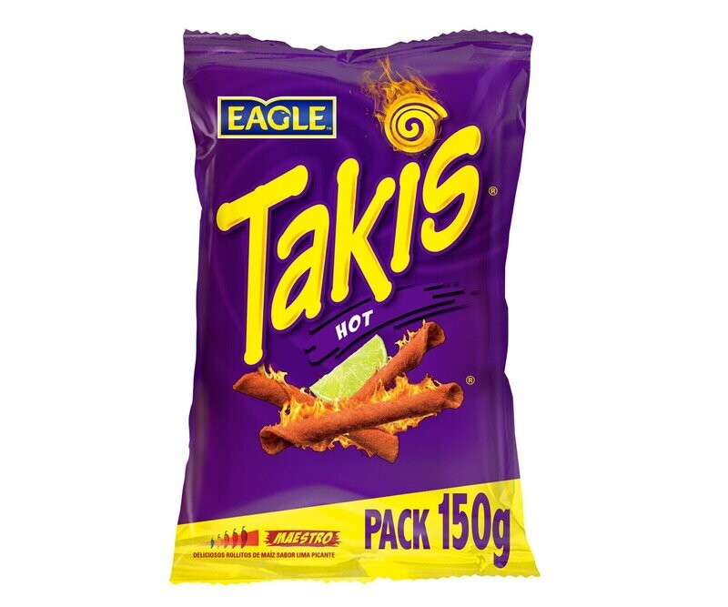 Snack de maíz rollitos picantes TAKIS 150 g.