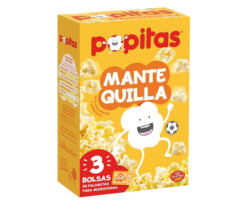 Palomitas con mantequilla para microondas POPITAS 3 uds. x 100 g.
