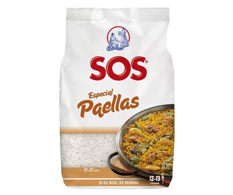 Arroz especial paellas SOS 1 kg.