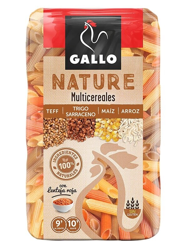 Pasta macarrones sin gluten plumas GALLO NATURE 400 g.