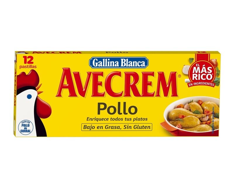 Caldo pollo AVECREM 12 un.