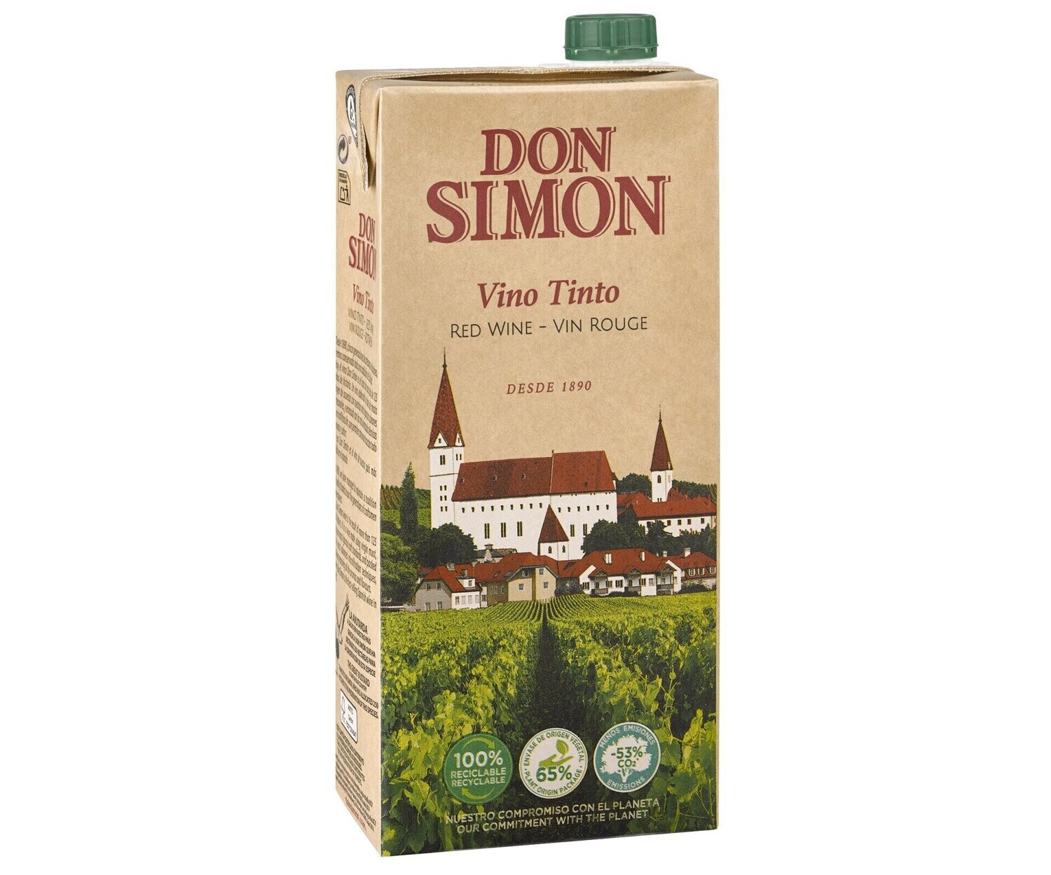 Vino tinto de mesa DON SIMON brik 1 l.