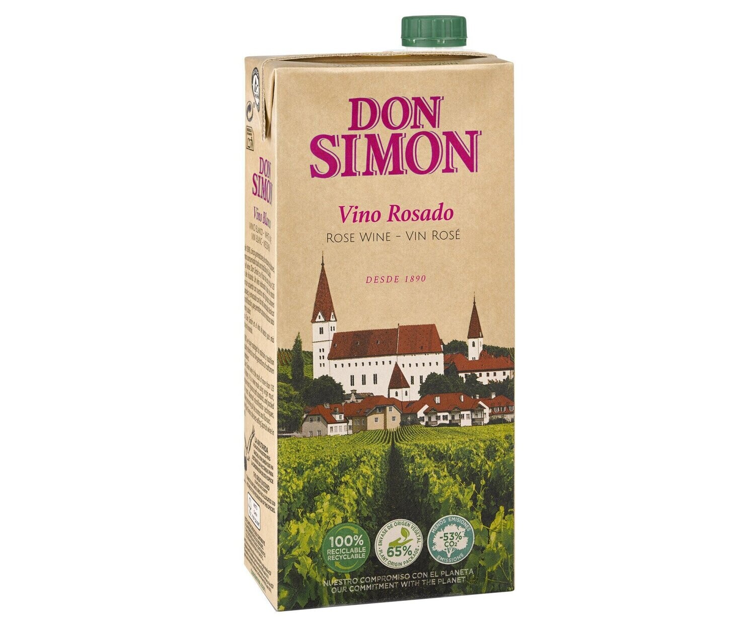 Vino rosado de mesa DON SIMON brik 1 l.