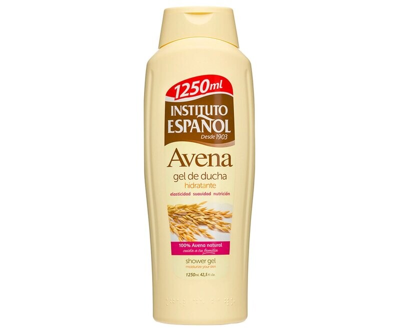 Gel hidratante para ducha o baño con avena de origen 100% natural INSTITUTO ESPAÑOL 1250 ml.