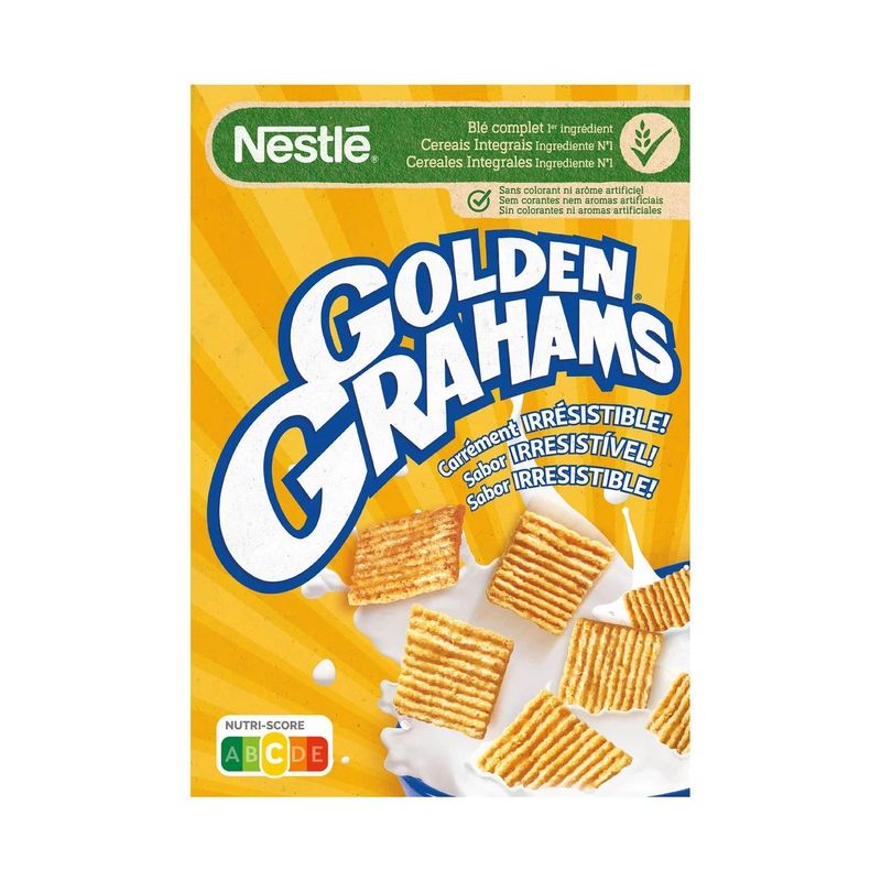 Cereales de trigo integral y maiz tostado 375 g. GOLDEN GRAHAMS