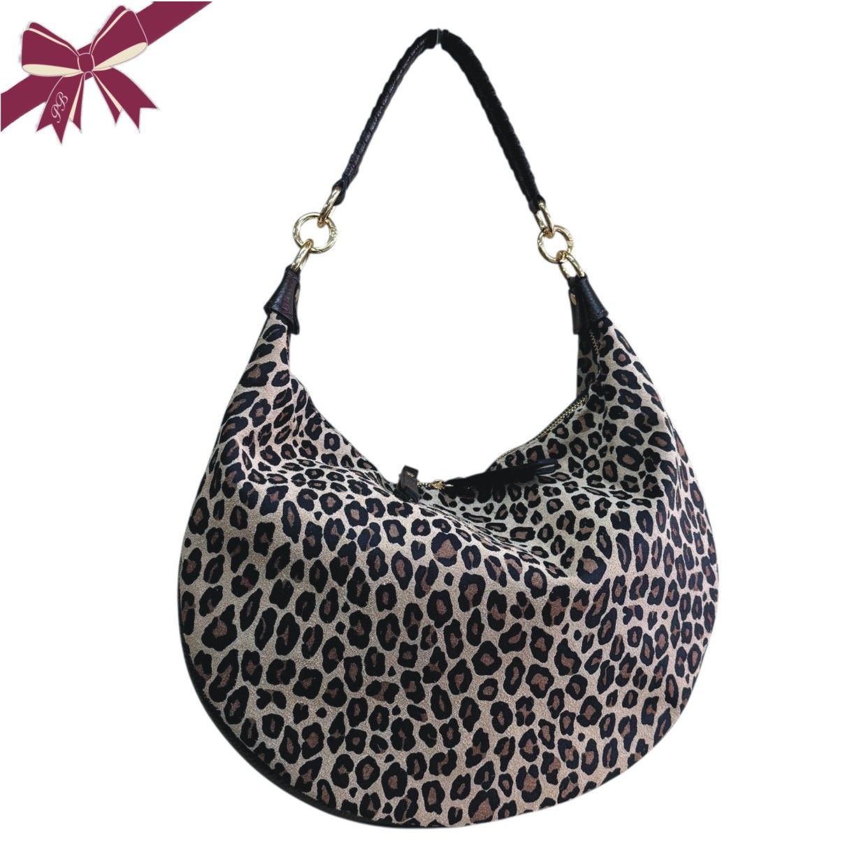 BORSA LUNETTA SUEDE STAMPATO